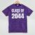 Kindergarten Class Of 2044 Grow With Me Kinder Graduation Mineral Wash Tshirts Mineral Purple