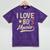 I Love 80's Music Retro Style Nostalgia Cassette 1980s Party Mineral Wash Tshirts Mineral Purple