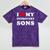 I Love My Introvert Sons I Heart My Introvert Sons Mineral Wash Tshirts Mineral Purple