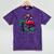 Nostalgia Holiday Tees -Adult Christmas Flamingo Small Short Sleeve Crew Neck Cotton Polyester Lightweight Ribbed Cuff Winter Mineral Wash Tshirts Mineral Purple