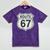 Retro Route 67 Highway Sign Vintage Road Nostalgia Mineral Wash Tshirts Mineral Purple