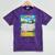 Women's Frutiger Aero Aesthetic Rainbow Glitch Art Mineral Wash Tshirts Mineral Purple