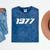 1977 Printed For 70's Birthdays Events Graduations T-Shirt Mineral Wash Tshirts Mineral Navy