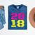 2018 Big Neon Numbers For The New Year Or Graduation Mineral Wash Tshirts Mineral Navy
