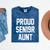 2019 Senior Aunt SEN19R Class Graduation Party T Shirt Mineral Wash Tshirts Mineral Navy