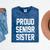 2019 Senior Sister SEN19R Class Graduation Party T Shirt Mineral Wash Tshirts Mineral Navy