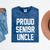 2019 Senior Uncle SEN19R Class Graduation Party T Shirt Mineral Wash Tshirts Mineral Navy