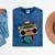 80s 90s Retro Party Costume Nostalgia Boombox Music Hip Hop Mineral Wash Tshirts Mineral Navy