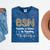 BSN Bachelor Of Science In Nursing Student Graduation Mineral Wash Tshirts Mineral Navy