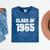 Class Of 1965 High School College Graduation Reunion Mineral Wash Tshirts Mineral Navy