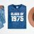 Class Of 1975 Highschool College Graduation Reunion T- Mineral Wash Tshirts Mineral Navy