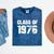 Class Of 1976 High School College Graduation Reunion T-Shirt Mineral Wash Tshirts Mineral Navy