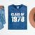 Class Of 1978 High School College Graduation Reunion Mineral Wash Tshirts Mineral Navy