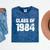 Class Of 1984 High School College Graduation Reunion Mineral Wash Tshirts Mineral Navy