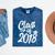 Class Of 2018 Graduation Cap Trendy Cute Mineral Wash Tshirts Mineral Navy