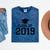 Class Of 2019 Shirt Graduation Gift Mineral Wash Tshirts Mineral Navy