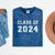 Class Of 2024 High School Graduation Date Graduate T Shirt Mineral Wash Tshirts Mineral Navy
