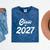 Class Of 2027 Graduation School Spirit Her Senior Class Mineral Wash Tshirts Mineral Navy