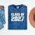 Class Of 2027 High School College Graduation Reunion T-Shirt Mineral Wash Tshirts Mineral Navy