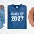Class Of 2027 Shirt Graduation School Future Graduate Mineral Wash Tshirts Mineral Navy