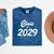 Class Of 2029 Shirt Graduation Him Her Senior Class Mineral Wash Tshirts Mineral Navy