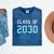 Class Of 2030 Graduation T-Shirt Mineral Wash Tshirts Mineral Navy