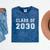 Class Of 2030 High School Graduation Date Kindergarten Shirt Mineral Wash Tshirts Mineral Navy
