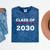 Class Of 2030 Shirt New Kindergarten Student Graduation Mineral Wash Tshirts Mineral Navy