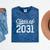 Class Of 2031 Grow With Me Graduation Mineral Wash Tshirts Mineral Navy