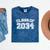 Class Of 2034 34 School Tee Shirt Graduation Class Party Mineral Wash Tshirts Mineral Navy