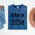 Class Of 2034 Shirt Graduation Mineral Wash Tshirts Mineral Navy