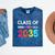 Class Of 2035 Kindergarten Pre K Grow With Me Graduation Mineral Wash Tshirts Mineral Navy