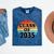 Class Of 2035 Senior Graduate Retro Graduation Mineral Wash Tshirts Mineral Navy
