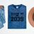 Class Of 2039 Grow With Me First Day Of School Graduation Mineral Wash Tshirts Mineral Navy
