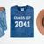 Class Of 2041 Graduation School Future Graduate Mineral Wash Tshirts Mineral Navy