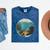 Fish Bowl Frutiger Aero Y2K Retro Vibes Mineral Wash Tshirts Mineral Navy