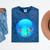 Frutiger Aero Aesthetic Tech Orb Fishes Raglan Baseball Tee Mineral Wash Tshirts Mineral Navy