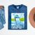 Frutiger Aero Aesthetic Tech Water Fishes Monitor Screen Mineral Wash Tshirts Mineral Navy