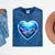 Frutiger Aero Y2K Heart Mineral Wash Tshirts Mineral Navy