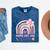 Fun Happy Last Day Of School Girl Student Graduation Rainbow Mineral Wash Tshirts Mineral Navy