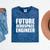 Future Aerospace Engineer College Graduate Graduation Mineral Wash Tshirts Mineral Navy