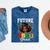 Future HBCU Grad Girl HBCU Toddler Kids Graduation Mineral Wash Tshirts Mineral Navy