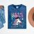 Girls Class Of 2041 Magical Unicorn Graduation Cap Mineral Wash Tshirts Mineral Navy