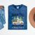 Holiday Scene Nostalgia North Pole Tree Farm Merry Christmas Mineral Wash Tshirts Mineral Navy