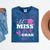 Kids Little Miss Pre-K Grad Preschool Prek Graduation 2025 Mineral Wash Tshirts Mineral Navy