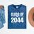 Kindergarten Class Of 2044 Grow With Me Kinder Graduation Mineral Wash Tshirts Mineral Navy