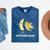 Medium Mature Banana Banana Real School Graduation Celebrations Mineral Wash Tshirts Mineral Navy