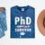 PhD Candidate Survivor PhD Graduation Mineral Wash Tshirts Mineral Navy