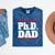 PHD DAD Shirt Doctorate Graduation Fathers Day Mineral Wash Tshirts Mineral Navy