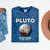 Pluto Never Forget 1930-2006 Planet Space Science Nostalgia Mineral Wash Tshirts Mineral Navy